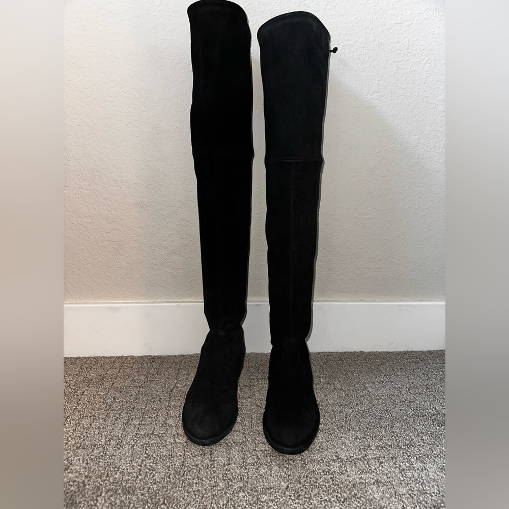 Stuart Weitzman Black suede lowland Over the Knee Boots 5.5